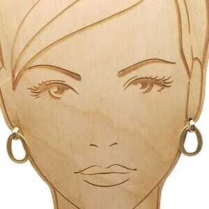 Vintage Gold-Tone Teardrop Door Knocker Stud Earrings